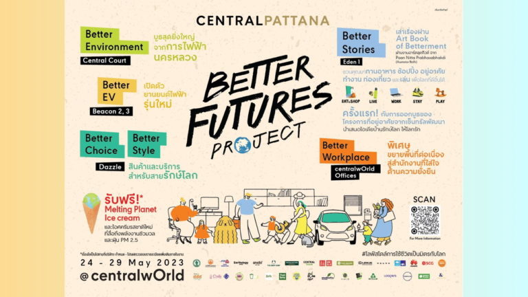 เซ็นทรัลพัฒนา ชวนเปลี่ยนไลฟ์สไตล์การใช้ชีวิตให้เป็นมิตรกับโลกในงานกรีนเอ็กซ์โปแห่งปี “Better Futures Project 2023” ระหว่างวันที่ 24-29 พ.ค. 66 ที่เซ็นทรัลเวิลด์  