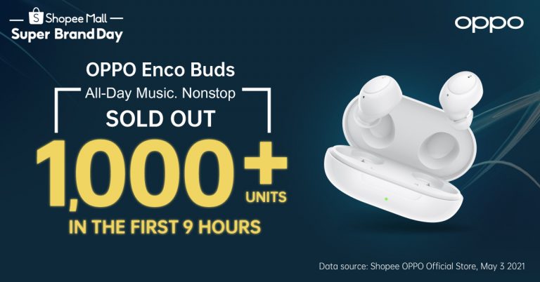 กระแสตอบรับล้นหลาม! OPPO Enco Buds หูฟังไร้สายน้องเล็กรุ่นล่าสุด ยอดจองกว่า 1,000 ชิ้น เพียง 9ชั่วโมงแรก