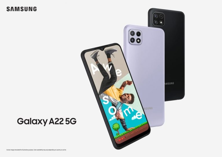 “Galaxy A22 5G” สุดยอดสมาร์ทโฟน 5G เริ่มต้นเพียง 1,289 บาท! ที่ร้านค้าในเครือ AIS เท่านั้น